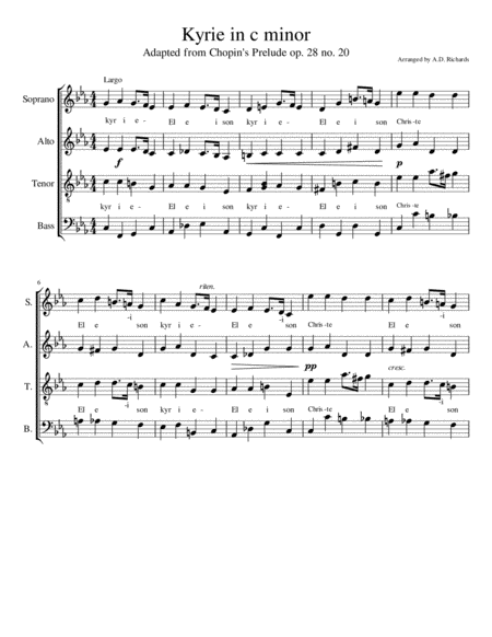 Kyrie In C Minor Sheet Music