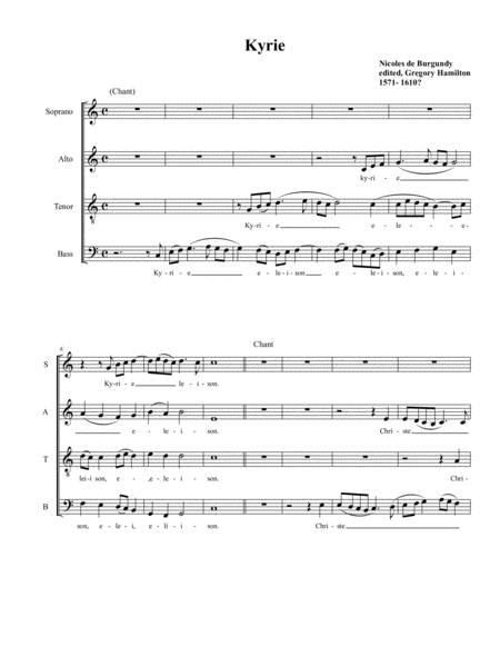 Free Sheet Music Kyrie Nicholas De Burgundy