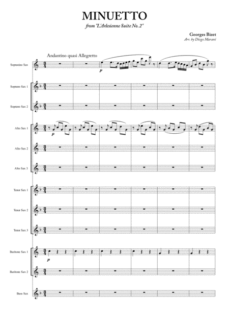 Free Sheet Music L Arlesienne Suite No 2 For Saxophone Ensemble Part Two