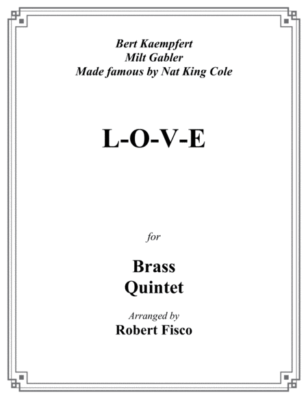 L O V E For Brass Quintet Sheet Music