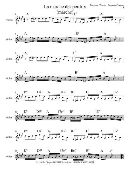 Free Sheet Music La Marche Des Perdrix