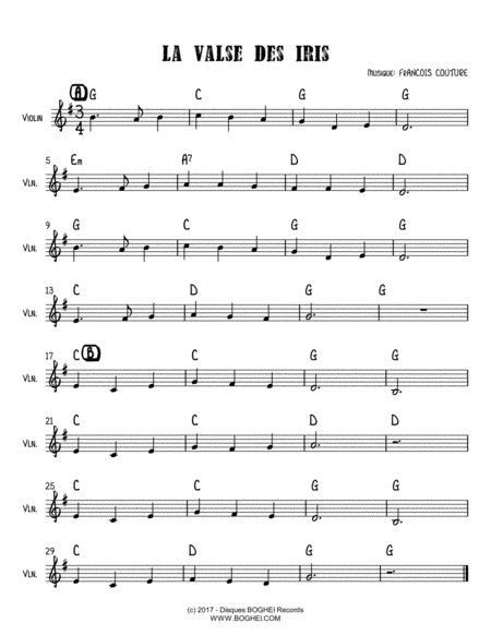 Free Sheet Music La Valse Des Iris