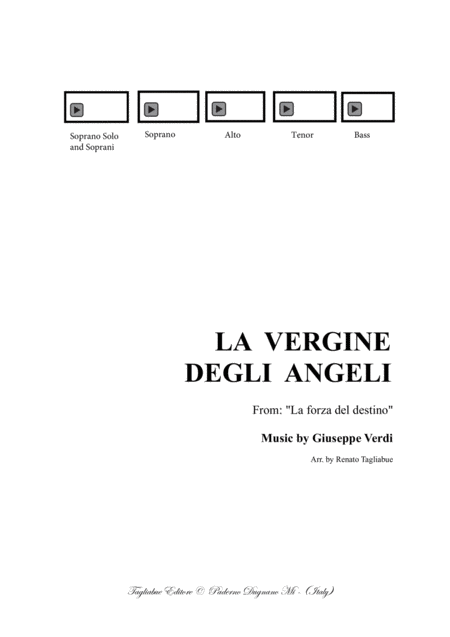 La Vergine Degli Angeli G Verdi For Solo And Satb Choir And Piano Org Pdf Files With Embedded Mp3 Files Of The Individual Parts Sheet Music