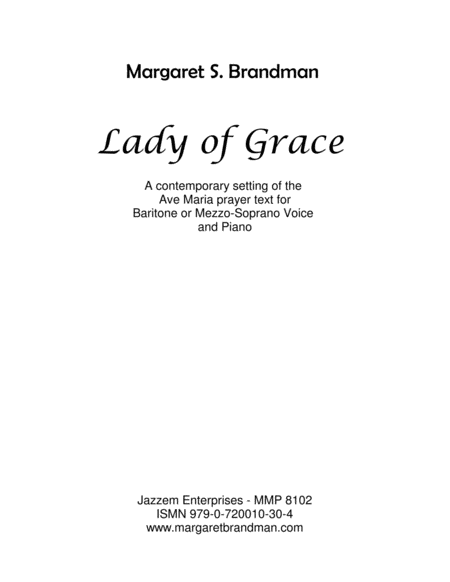 Lady Of Grace Sheet Music