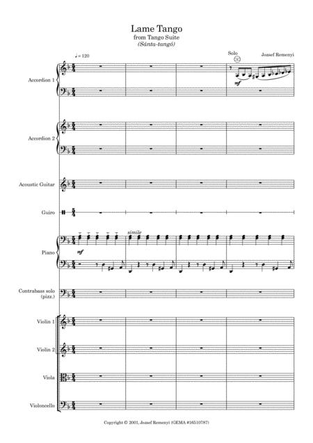 Lame Tango From Tango Suite A4 Version Sheet Music