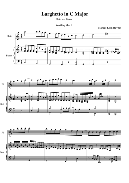 Larghetto In C Major From Wake Up Sheet Music