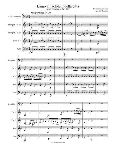 Largo Al Factotum From The Barber Of Seville Sheet Music