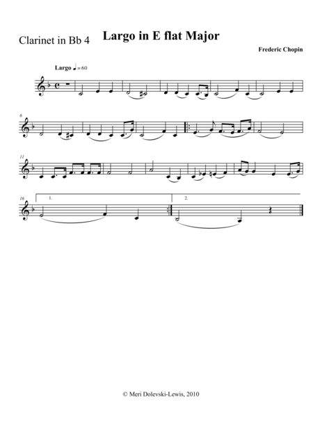 Free Sheet Music Largo In E Flat Major For Mixed Woodwind Ensemble