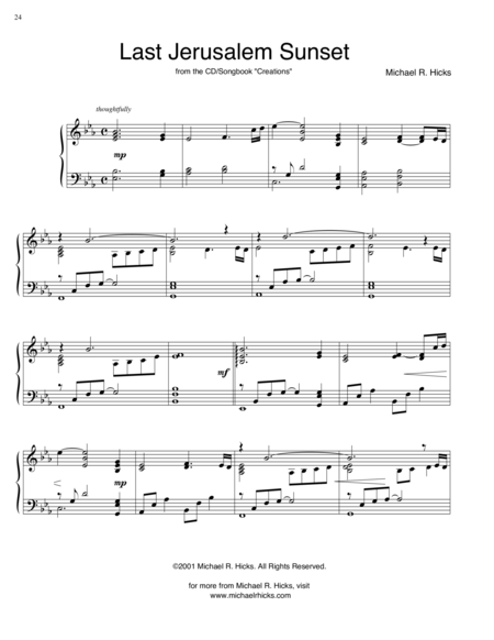 Last Jerusalem Sunset Sheet Music