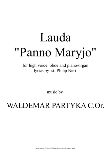 Lauda Spirituale Panno Maryjo Sheet Music