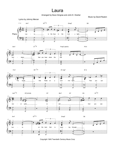 Laura Sheet Music