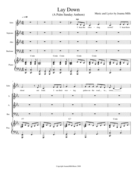 Lay Down A Palm Sunday Anthem Sheet Music