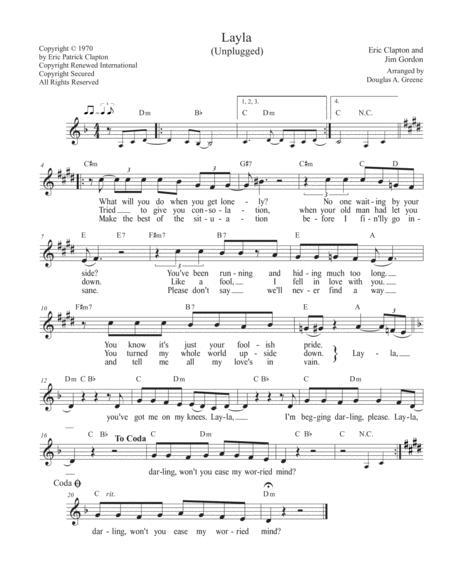 Layla Unplugged Sheet Music