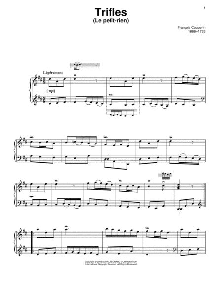 Free Sheet Music Le Petit Rien Trifle