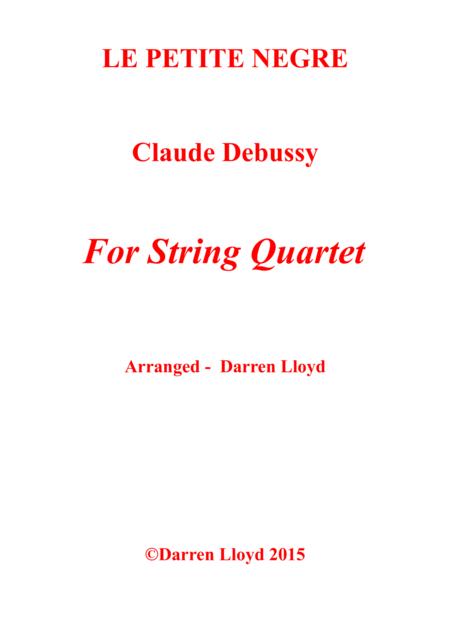 Le Petite Negre String Quartet Sheet Music