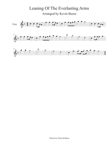 Free Sheet Music Leaning Of The Everlasting Arms Flute