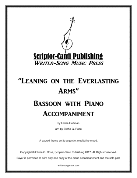 Free Sheet Music Leaning On The Everlasting Arms Bassoon