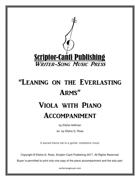 Leaning On The Everlasting Arms Viola Sheet Music