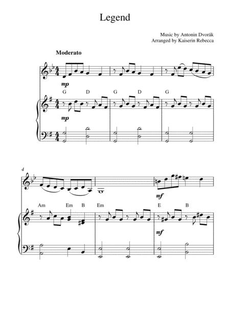 Free Sheet Music Legend Clarinet In A Solo And Piano Accompaniment