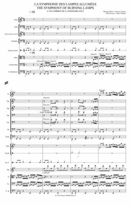 Free Sheet Music Les Ombres De La Dissemblance 4th Mouvement The Symphony Of Burning Lamps