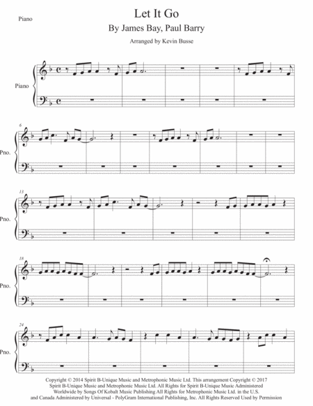 Let It Go Piano Sheet Music