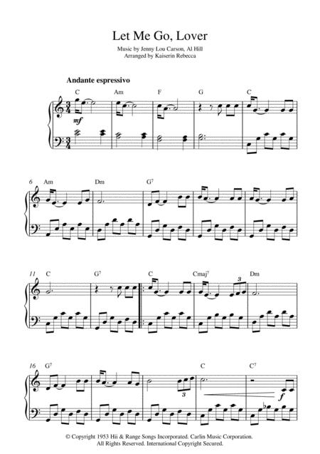 Let Me Go Lover Sheet Music