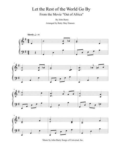 Free Sheet Music Let The Rest Of The World Go By Movie Music