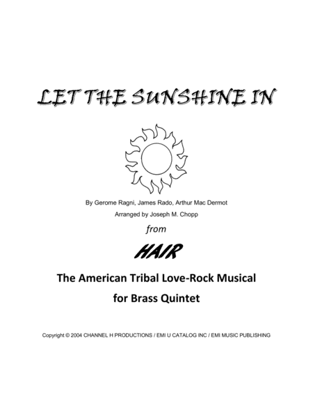 Let The Sunshine In Sheet Music