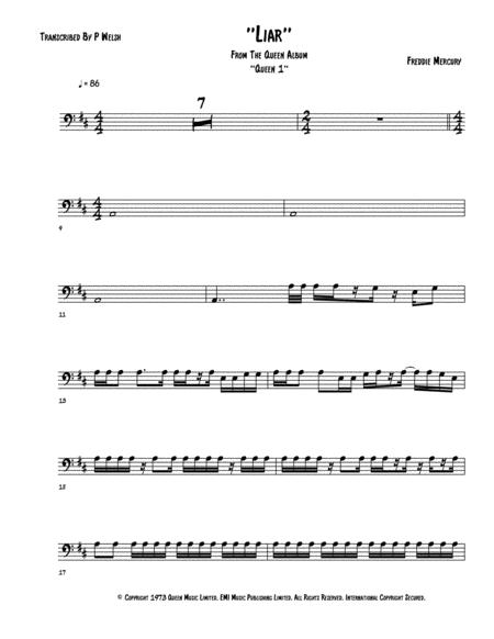 Free Sheet Music Liar Bass Guitar