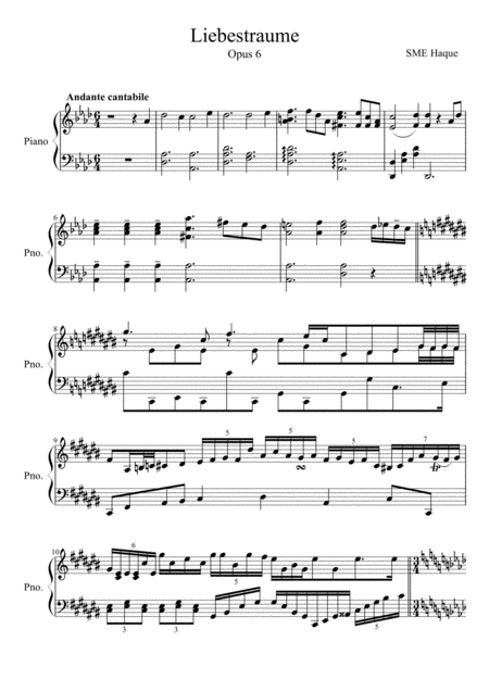 Free Sheet Music Liebestraume No 1