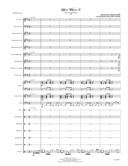 Free Sheet Music Life Is What It Is Chicago Full Score Set Of Parts