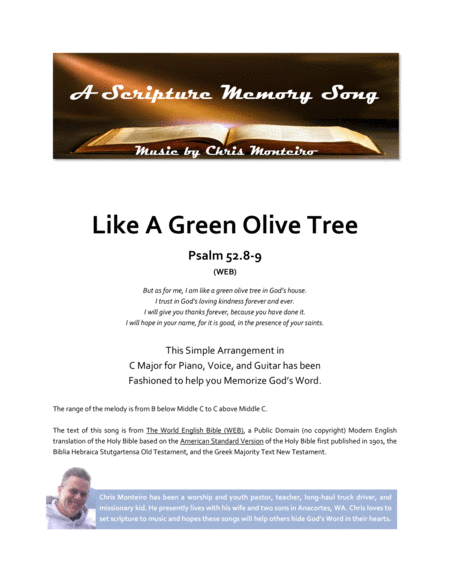 Free Sheet Music Like A Green Olive Tree Psalm 52 8 9 Web