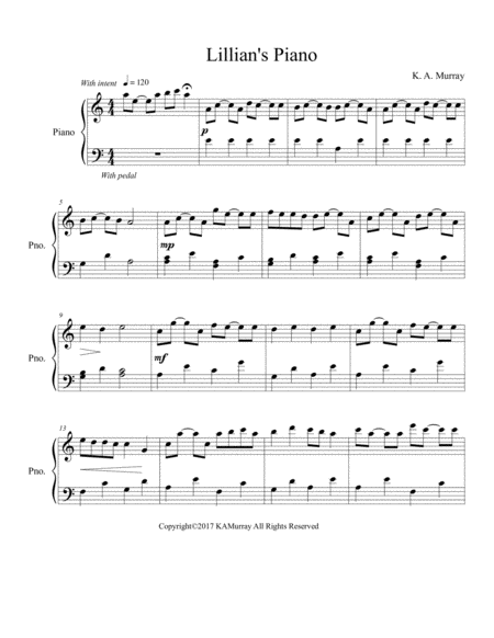 Free Sheet Music Lillians Piano