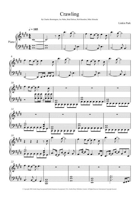 Linkin Park Crawling Piano Accompaniment Sheet Music