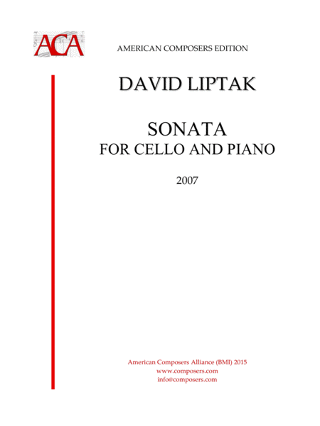 Free Sheet Music Liptak Sonata For Cello And Piano