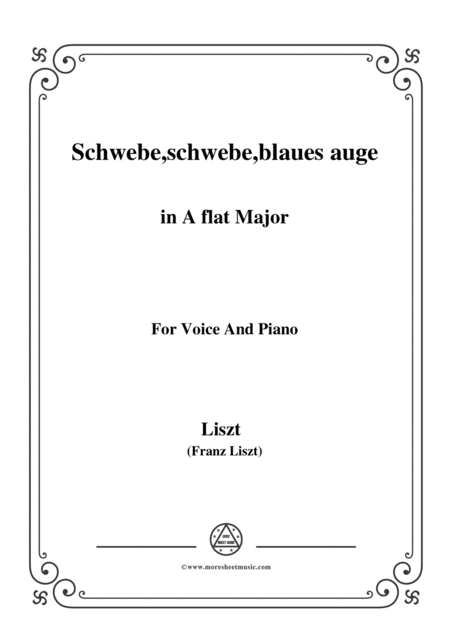 Liszt Schwebe Schwebe Blaues Auge In A Flat Major For Voice And Piano Sheet Music