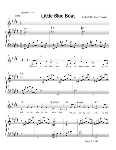 Little Blue Boat Sheet Music