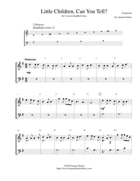 Little Children Can You Tell On A Christmas Morning For 2 Octave Handbell Choir Sheet Music