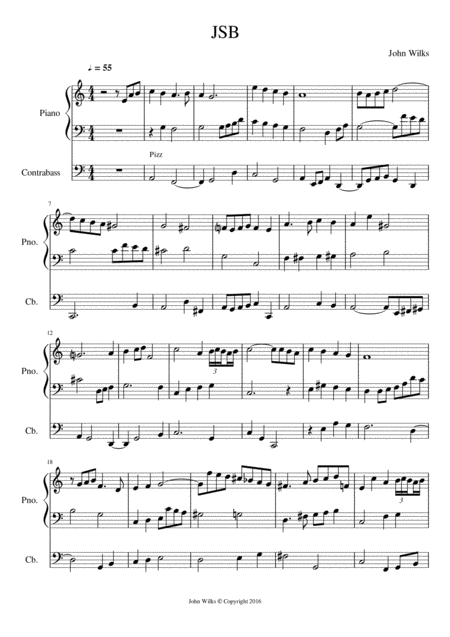 Free Sheet Music Little Counterpoint For Piano And Double Bass