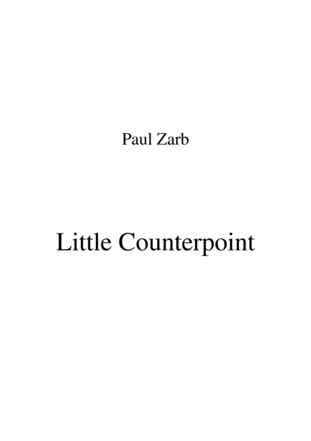 Little Counterpoint Sheet Music