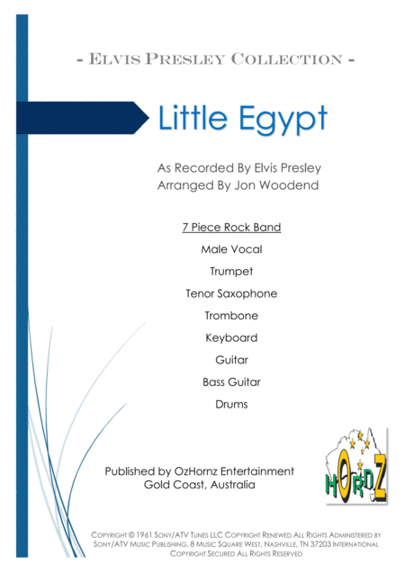 Little Egypt 7 Piece Rock Band Sheet Music