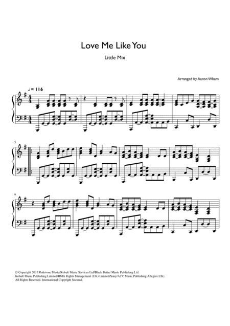 Little Mix Love Me Like You Sheet Music