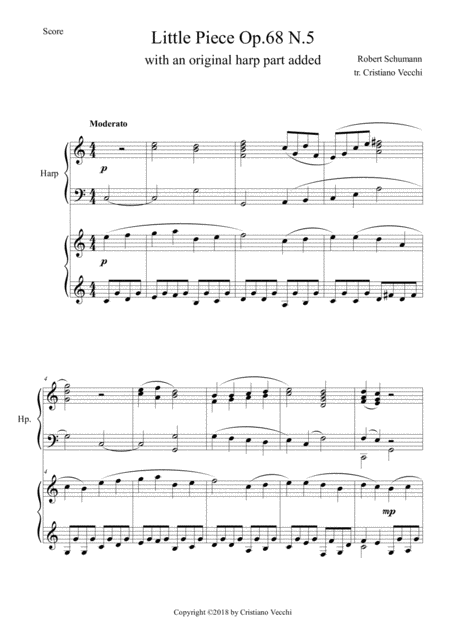 Free Sheet Music Little Piece Op 68 N 5 With Harp