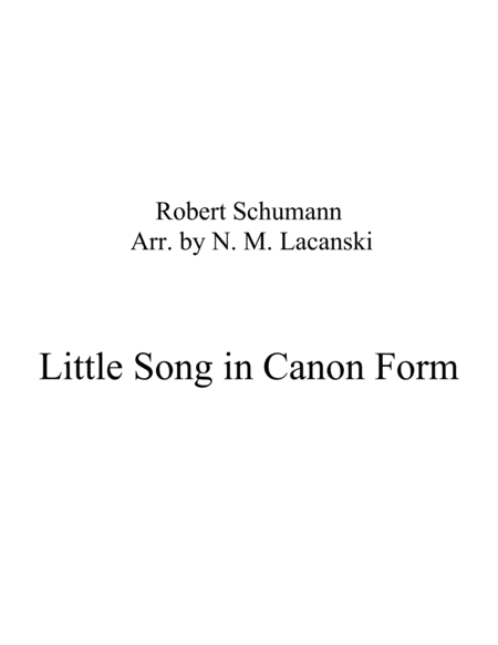 Little Song In Canon Form Sheet Music