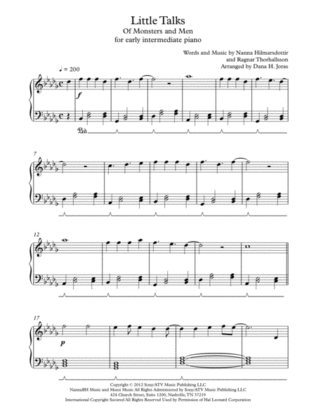 Free Sheet Music Little Talks For Early Intermediate Piano Original Key