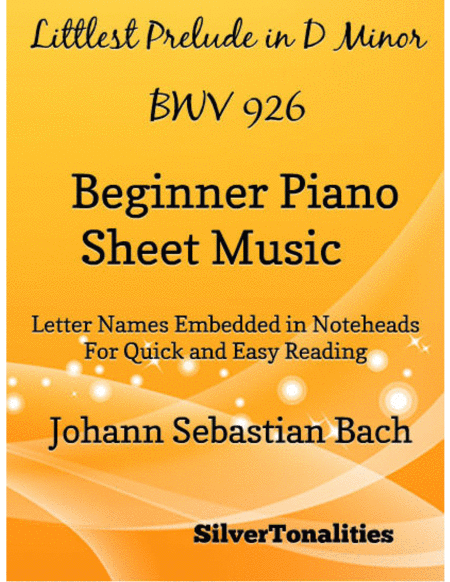 Free Sheet Music Littlest Prelude In D Minor Bwv 926 Beginner Piano Sheet Music