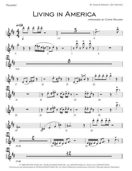 Free Sheet Music Living In America Rhythm 3 Horns