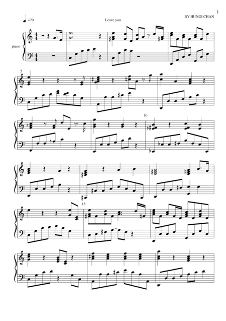 Free Sheet Music Lleave You