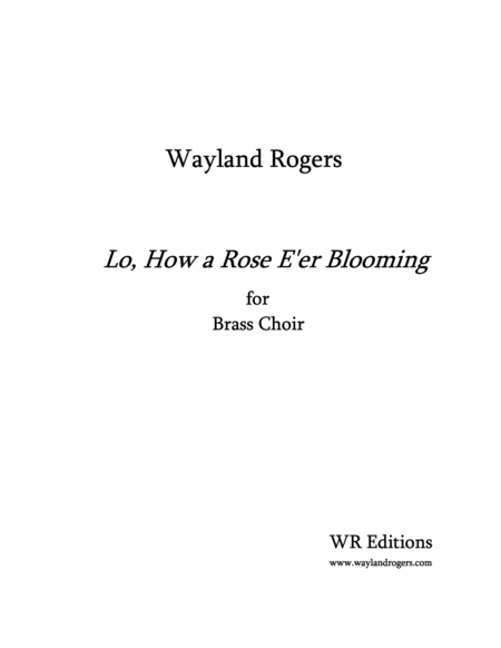 Lo How A Rose Brass Choir Sheet Music