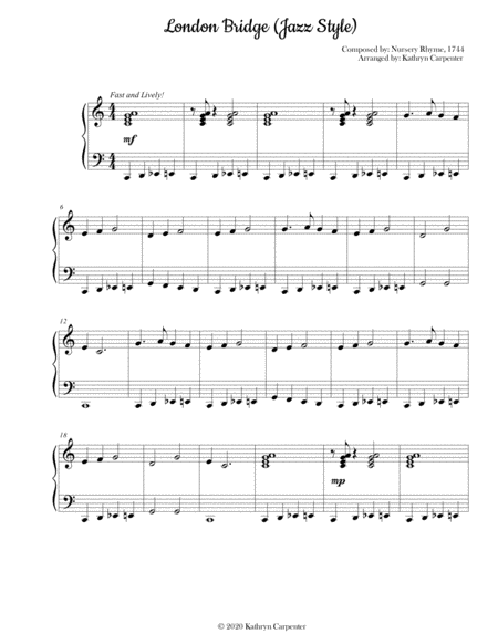 London Bridge Jazz Style Sheet Music